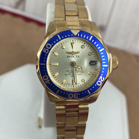 Fabulous Invicta Ladies Divers Watch 2 Tone Gold Blue 200 Meter Water Resistant - Picture 1 of 6